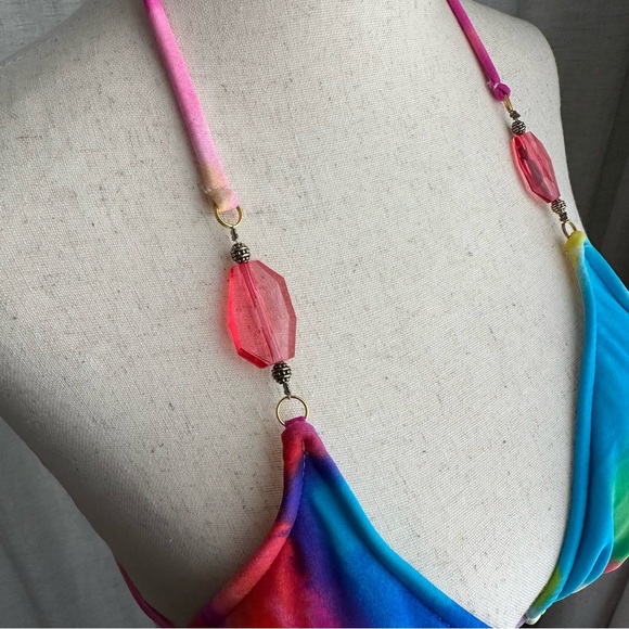 NWT Ralph Lauren Tie-dye Triangle Swim Top - Picture 5 of 7